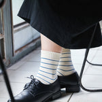 画像をギャラリービューアに読み込む, &lt;b&gt;つま先かかとパイルの本藍染ボーダー靴下&lt;/b&gt;Toe and Heel Pile Indigo-Dyed Striped Socks
